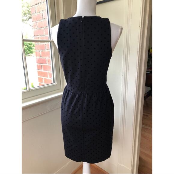 J. Crew Velvet Dot Ponte Dress Black Small - Picture 2 of 11
